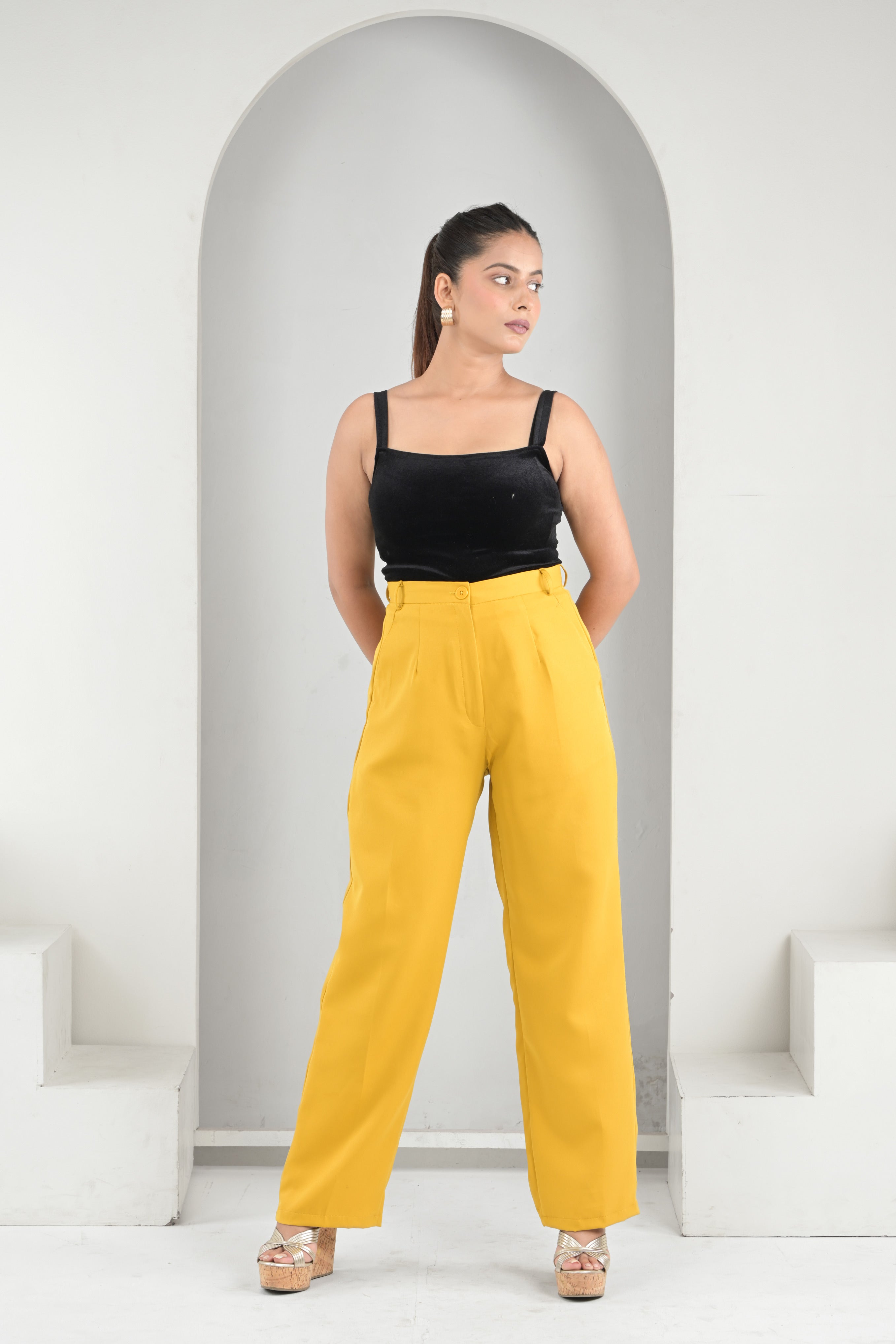 Sunlit Mustard All Day Pants - Yellow