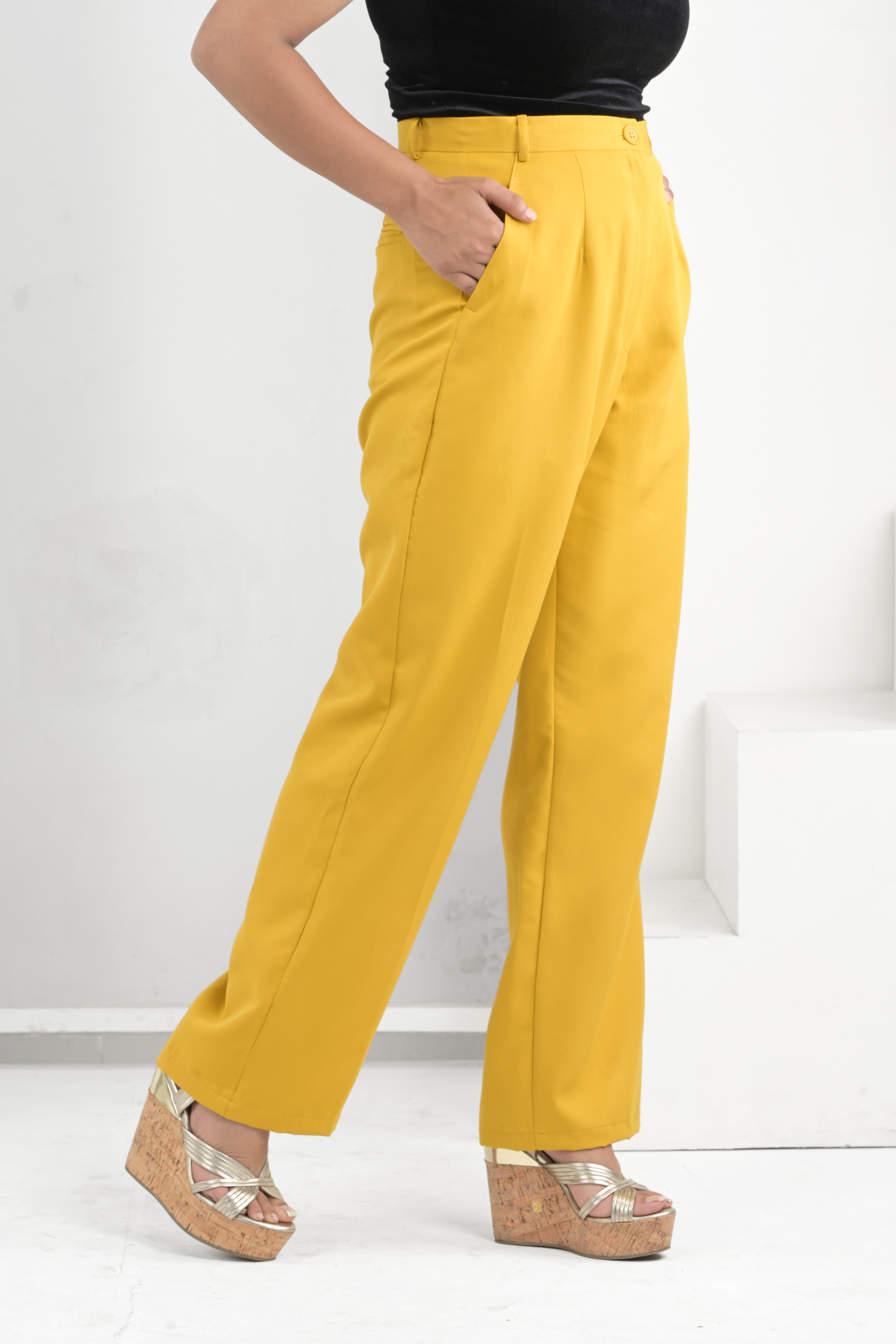 Sunlit Mustard All Day Pants - Yellow