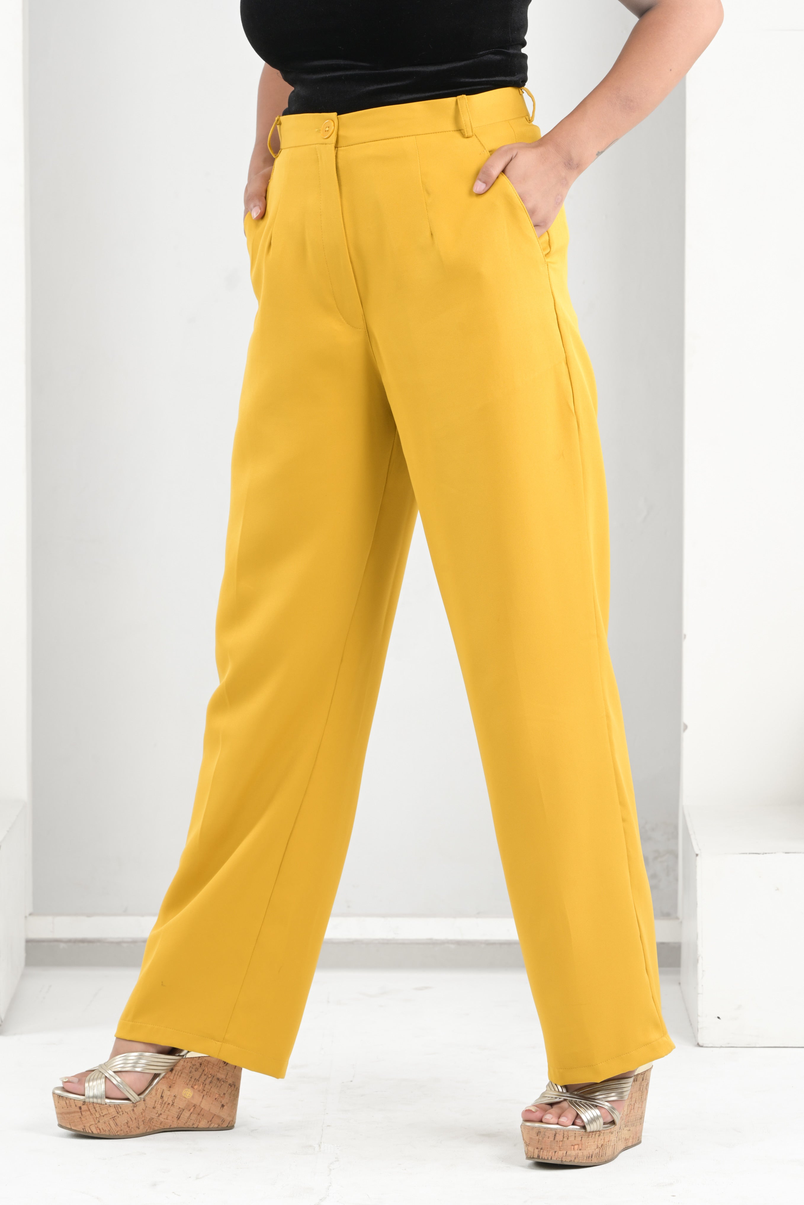 Sunlit Mustard All Day Pants - Yellow