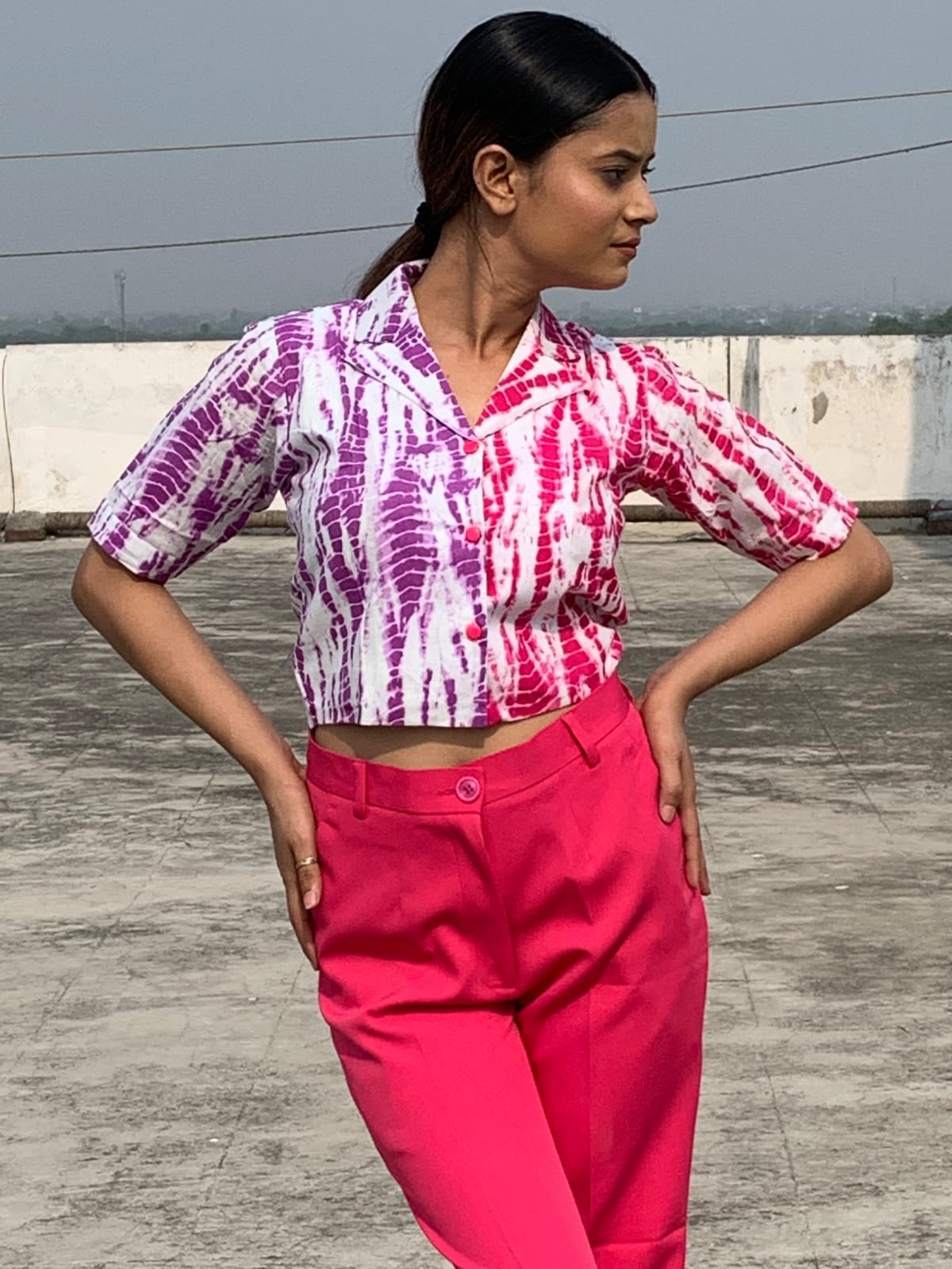 Berry Blend Tie-Dye Shirt Top & Pant Set