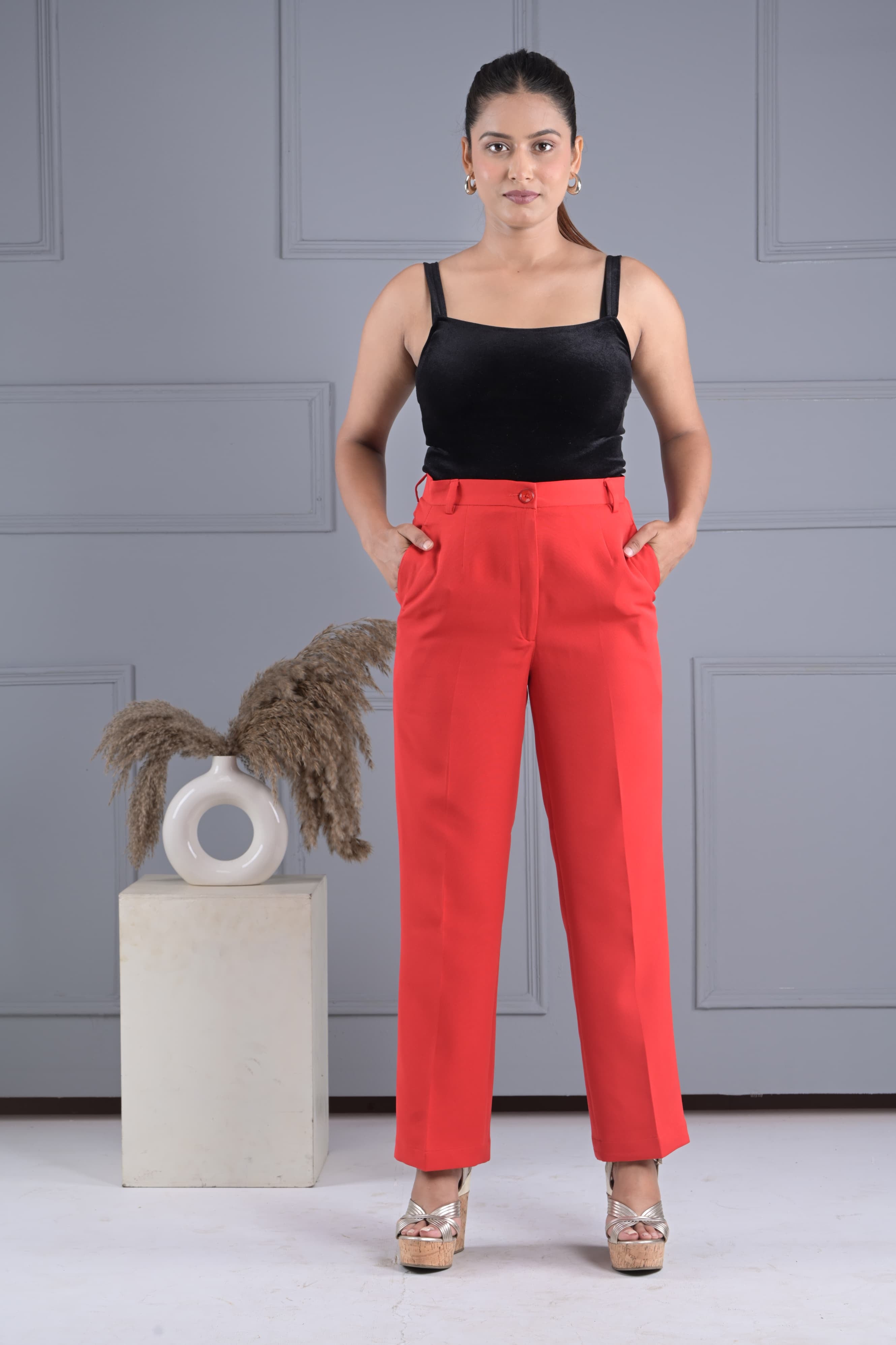 Crimson Charm All Day Pants - Red