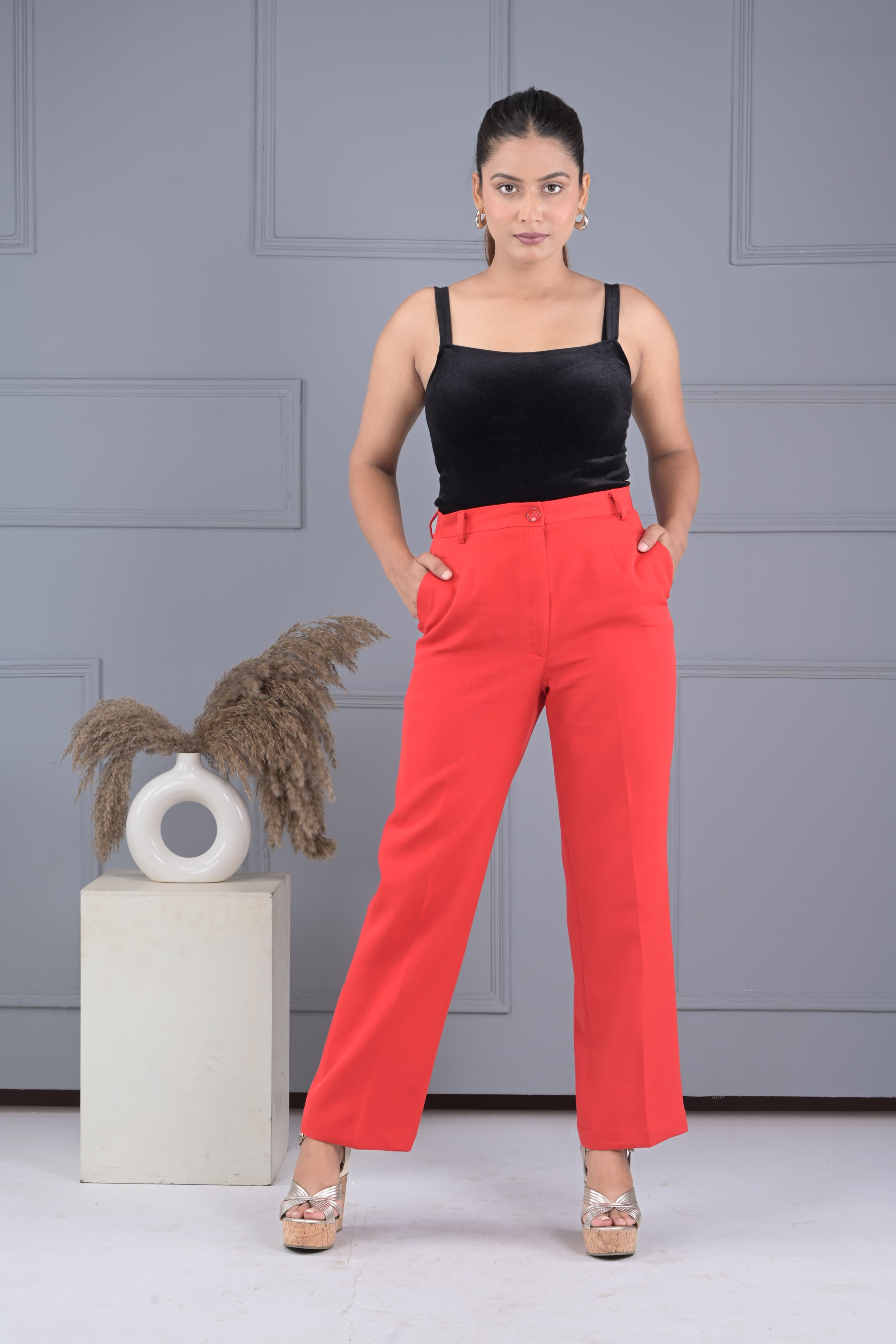 Crimson Charm All Day Pants - Red