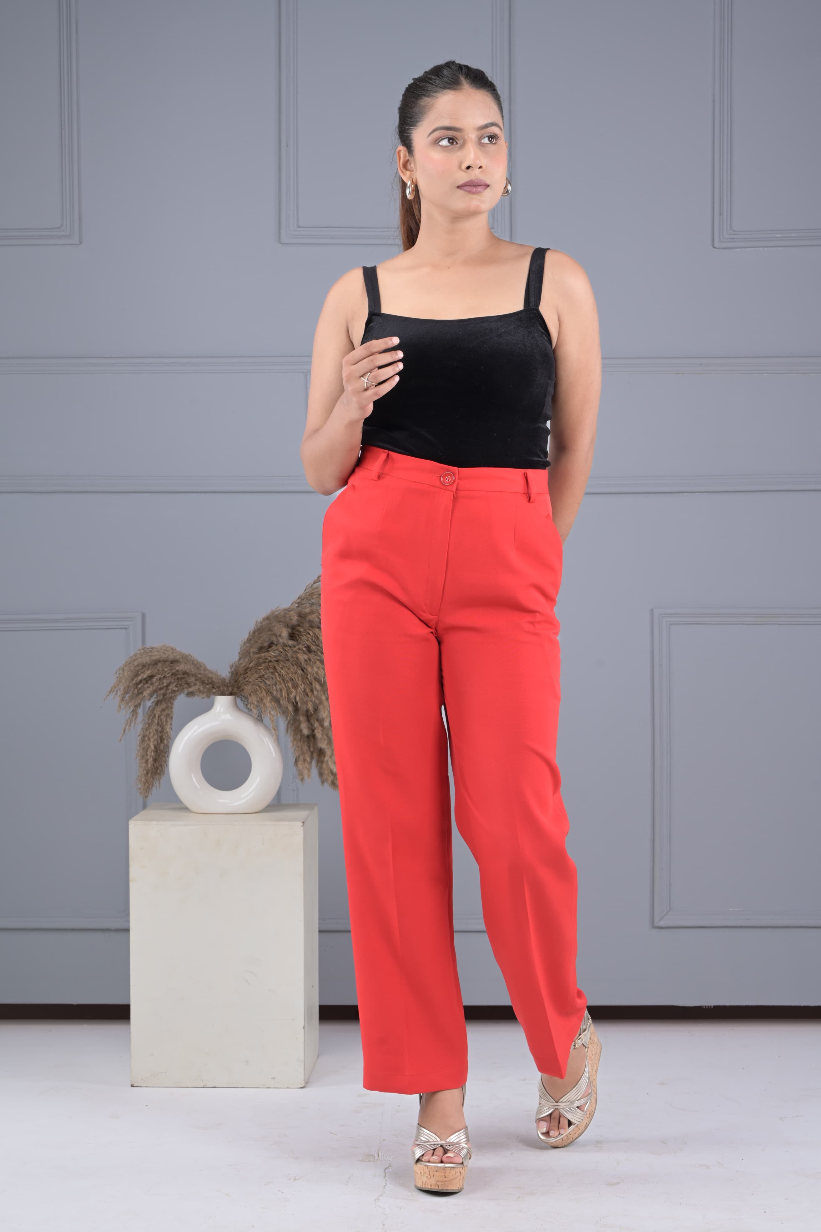 Crimson Charm All Day Pants - Red